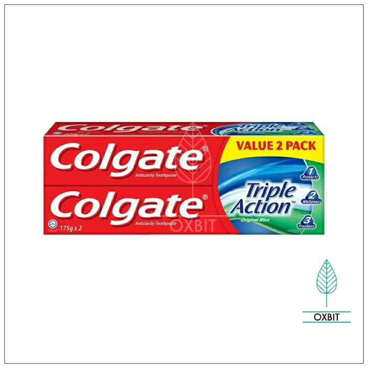 COLGATE Triple Action Toothpaste Value Pack Original Mint (175g x 2