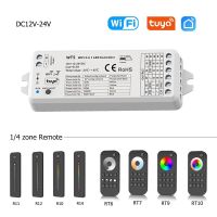 12V 24V ตัวควบคุมไวไฟแอลซีดีโมโนคอลโล /Ct/rgb /Rgbw/ RGBCCT Strip 2.4G Telecomando แอปไร้สาย Controllo Vocale Per Alexa