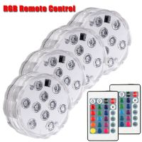 RGB Remote Control Submersible Lights Waterproof Underwater LED Night Lamp Vase Bowl Party Wedding Christmas Decorations Light