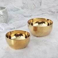 Creative 304 Stainless Steel Bowl Golden Silver Rose Gold Home Ho Double Thick Anti-scalding Insulation Bowl Food Container