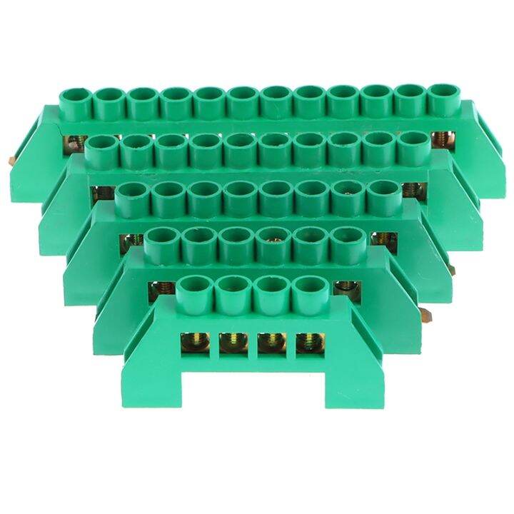 green-4-6-8-10-12-positions-terminal-block-connector-strip-brass-ground-neutral-bar-electrical-distribution-wire-screw-terminal