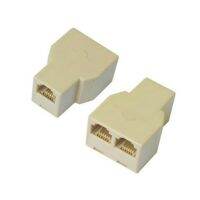 ขั้วต่อแยก RJ45 5ชิ้น CAT5อะแดปเตอร์ตัวแยกอีเธอร์เน็ต LAN 8P สายอะแดปเตอร์ปลั๊กเสียบคู่กล่องขยายสัญญาณ8C