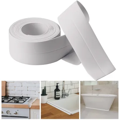 Selotip penyegel PVC dapur pita perekat Toilet kamar mandi pita perekat tahan jamur tahan air untuk sudut dinding wastafel