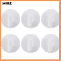 GEORG 6pcs สีขาวขาว ตะขอระเบียงขนาดเล็ก เอบีเอสเอบีเอส 1.41.4นิ้วค่ะ บ้าน Non-Trace Stick pothook สามารถให้บริการได้ ตะขอที่แข็งแรงปราศจากการเจาะ อุปกรณ์สำหรับห้องครัว