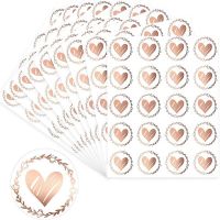 32mm Heart Envelope Seals Clear Bronzing Heart Stickers Round Sealing Sticker for Party Favor Wedding Invitation Card 200pcs Stickers Labels