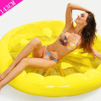 143cm Inflatable Floating Row Swimming Pool Chair Seat Air Cushion Round Lemon PVC Floating Sleeping Bed Chair Water Sports