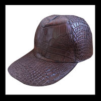 หมวกแก็ป ขนาดของหมวก ไซต์มาตรฐาน ปรับระดับได้ Genuine Crocodile Cap สีน้ำตาลเม็ดมะขาม
