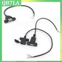 QB7LA Store USB Female 2 4 pin core wire terminal Plug power supply Socket charging cable Cover mount panel Connector Welding repair Wire