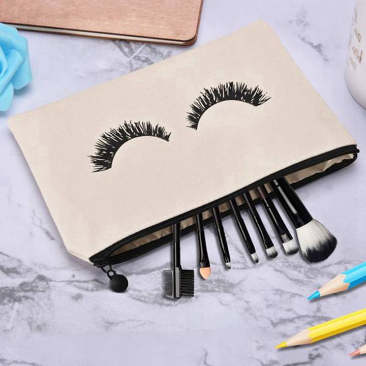 12pcs-canvas-printed-eyelash-file-multifunctional-makeup-bag-storage-bag-pencil-case