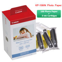 1กล่อง KP-108IN 100*148มม. 108แผ่นเอกสารรูปภาพและ3ตลับหมึกสำหรับ Canon Selphy CP Series เครื่องพิมพ์ภาพ CP800 CP910 CP1200 CP1300