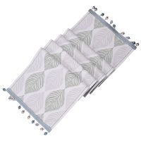 Cotton Linen Table Runner 72 Inches Long, Spring Table Runners Farmhouse -with Tassels, Home Kitchen Dining