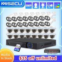 MISECU ระบบกล้องรักษาความปลอดภัยในกล้องวงจรปิดพีโออีโดม5MP 32CH,ระบบกล้องรักษาความปลอดภัยกลางแจ้งบ้านตัวบันทึกวิดีโอวงจรปิดชุดสอดแนม H.265 P2P NVR