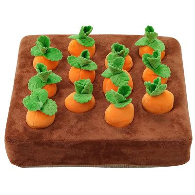 Interactive Dog Toys,Carrot Snuffle Mat for Dogs Plush Puzzle Toys 2 in 1 Nosework Feed Games for Pet Stress Relief