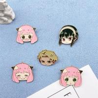 Japanese Anime Peripheral Cartoon Character Design Metal Enamel Brooch Creative Fashion Pink Hair Girl Badge Pin Jewelry Gift