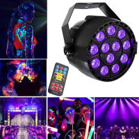 LED DJ Disco Par Light 12leds UV Violet Black Projector for Christmas Bar Wedding Home Party Decor Wall Washer Spot Lamp