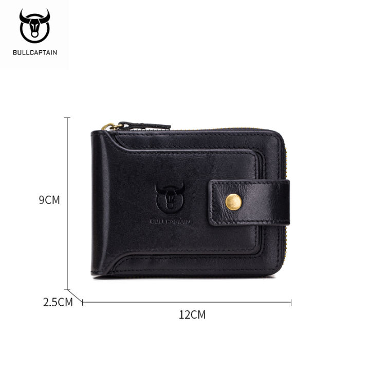top-bullcaptain-rfid-anti-theft-brush-zip-card-holder-mens-leather-wallet