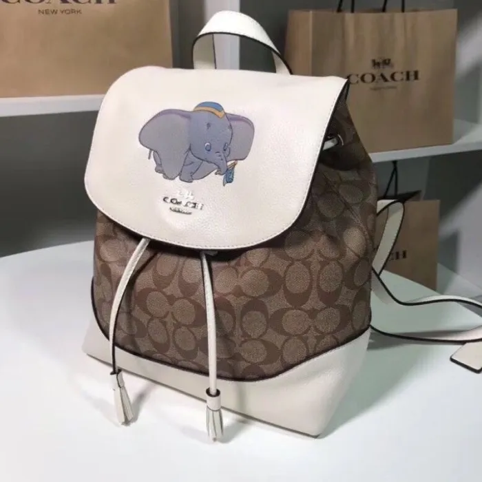 Big Promo ! Disney X Coach Elle Backpack In Signature Canvas With Dumbo |  Lazada Indonesia
