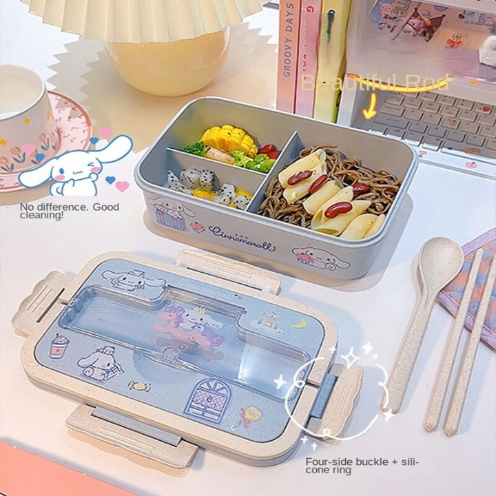 1400Ml Sanrios Anime Cinnamoroll Melody Kuromi Lunch Box Bento Box Cartoon  Kids Food Storage Box Kawaii