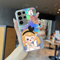 Case4you สำหรับ Samsung Galaxy S23 5G S23 + 5G S23อัลตร้า5G เด็กผู้หญิงน่ารักการ์ตูนอลิซสโนว์ไวท์เรนโบว์โทรศัพท์สลายเลเซอร์ใสขอบบางเฉียบ TPU นุ่มมากเคสกันกระแทกมีสีสันในตัวบัตรเลเซอร์