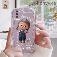 Chenyyka เคส A10 M11 A11กาแลคซีของปลอกสำหรับ Samsung เคสลายการ์ตูนน่ารักผู้หญิงสวยเนื้อครีมเคสมือถือกันกระแทกแบบใสนิ่มลายคลื่นขอบเคสโปร่งใสลายกล้องถ่ายรูปสุดสร้างสรรค์เคสป้องกันสีอ่อนโยน