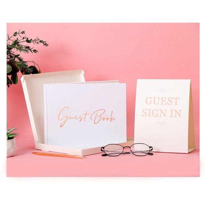 hen-party-guest-book-wedding-books-white-amp-rose-gold-for-guests-to-sign-baby-shower-sign-in-guest-book-with-pen