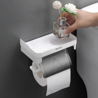 Wall Mount Toilet Paper Holder Self Adhesive Tissue Paper Roll Holder Storage Shelf Bathroom Accessories Kitchen Roll Paper