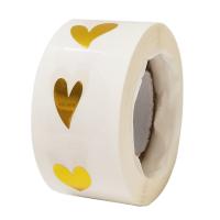 hot！【DT】✷✳❆  500 Pcs/roll Round Transparent Gold Adhesive Sticker Label for Envelope Stationery