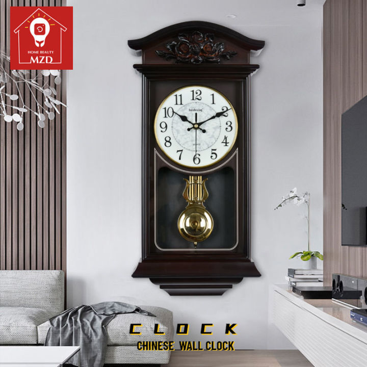mzd-51ซม-นาฬิกาห้องนั่งเล่นแบบโบราณสไตล์จีนนาฬิกาสำนักงานคลาสสิกนาฬิกาควอทซ์ทันสมัยนาฬิกาขนาดใหญ่ในครัวเรือน