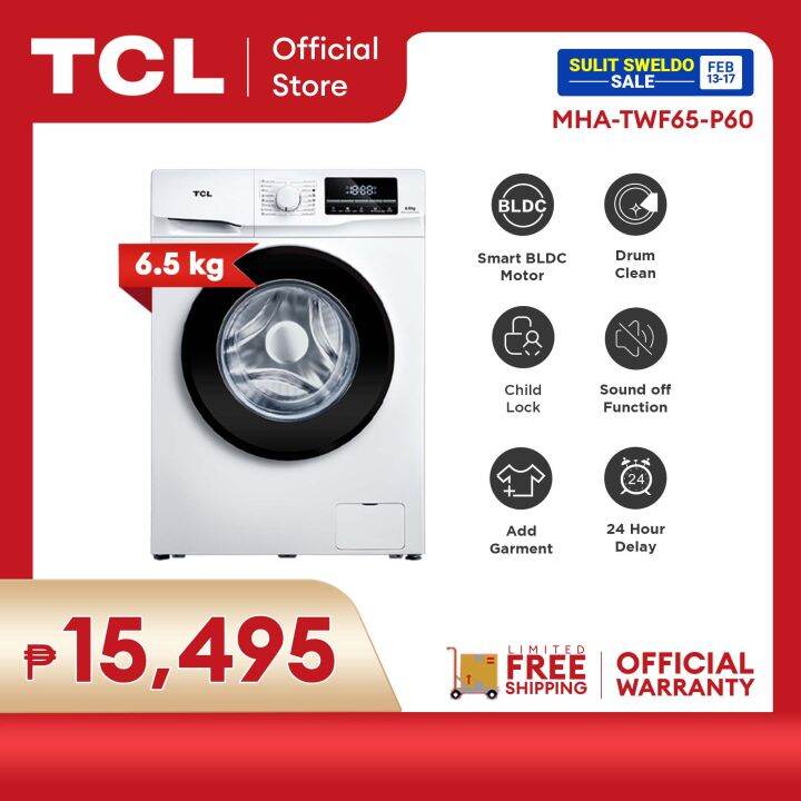 TCL 6.5KG Front Load Inverter Washing Machine TWF65P60 (HydroActive
