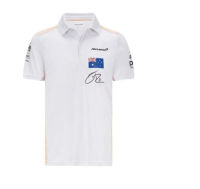 2021ใหม่ F1ชุดแข่งรถเสื้อโปโล McLaren Ricardo ชายสั้นแห้งเสื้อคอปกสีขาว