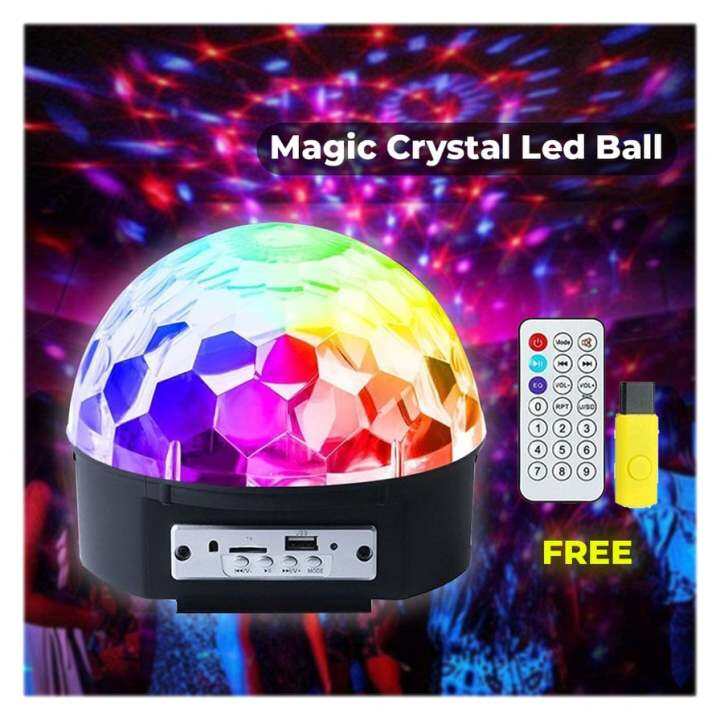 MP3 LED Crystral Magic Ball Light Rotating Strobe Disco Ball | Lazada PH