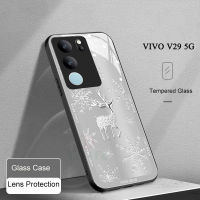 เคส VIVO V29 5G หรูหราเลนส์เคสโทรศัพท์มือถือแบบแข็งรูปกวาง3D ไล่ระดับสีเคสโทรศัพท์กันตกสำหรับกล้อง