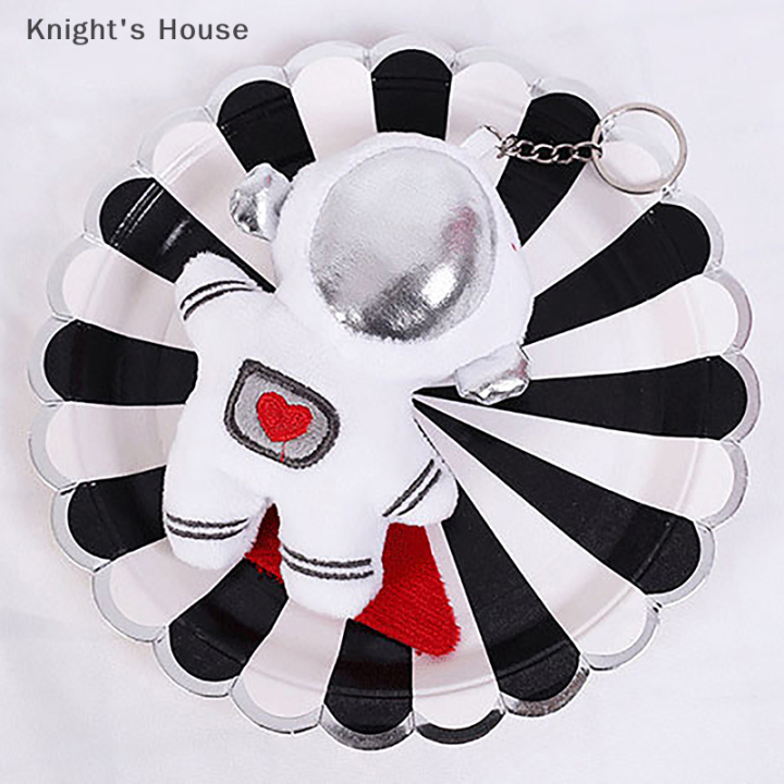 knights-house-จี้ยัดนุ่นซุปเปอร์แมนอวกาศสีขาว1ชิ้นพวงกุญแจตุ๊กตาซุปเปอร์แมนสำหรับตกแต่งพวงกุญแจตุ๊กตานักบินอวกาศนุ่มนิ่ม