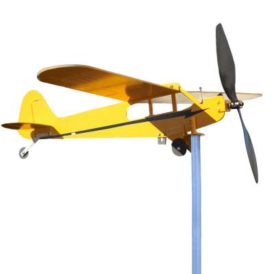 Outdoor Spinners Plug-In Vane 3D Kinetic Art สไตล์โลหะ Spinning Decor เครื่องบิน Weathervane ของขวัญขึ้นบ้านใหม่ Wind Chime