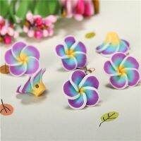 6pc/lots 20mm Cheap Polymer Plumeria Flower Beads Making Bracelet Earring Hawaii Kawaii Jewelry Decoration