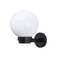 Indoor Outdoor Wall Light with White or Clear Acrylic Globe Shade for Entryway Porch Patio Exterior E27 Base Socket Wall Lantern