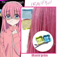 【hot】☍✆▦  Bocchi a rocha hitori gotoh quadrado hairpin anime azul e amarelo cabelo cosplay acessório adereços meninas mulheres cos presente