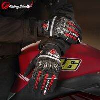 【CW】Leather Gloves Men Women Motorcycle Protective Gear with Carbon Fiber Fist Anti-shock Shell Touch Screen Motocross Gloves MCS-61