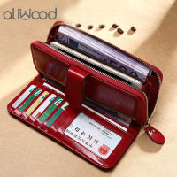 aliwood Classic Women 3 Fold Wallet Money Clip Large Capacity High Quality Wristlet Clutch Leather Long Purse Female Card Holder