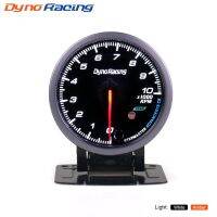 Dynoracing เครื่องวัดความเร็วรอบ60มม.,มาตรวัดหน้าปัดสีดำพร้อมไฟสีขาวและสีอำพันรอบต่อนาทีเกจมิเตอร์รถยนต์10000-BX101476 Rpm