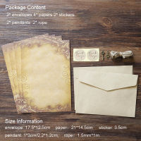 4 2 Antique Set Envelopes Writing Hemp Kraft Classic Accessories Sheets With Papers Stationery And Paper Stationary