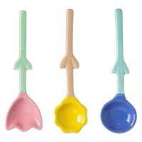 Flower Spoons Ceramic Small Teaspoon Portable Coffee Spoon Ice Cream Dessert Scoop Household Kitchen Tools And Accessories Serving Utensils