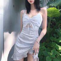 Herione ชุดเดรสผู้หญิงรูปตัววีโชว์สะดือรูปผีเสื้อ501D010ใหม่ฤดูร้อน