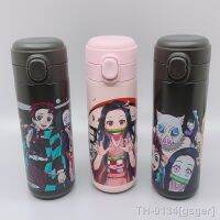 ✲◑☋ gsger Anime Demon Slayer Cup Kimetsu Tanzhilang garrafa térmica de aço inoxidável dos desenhos animados Straight Drink Cup Cosplay criança presentes