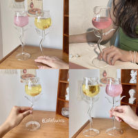 พร้อมส่ง? แก้วไวน์ แก้วไวน์กุหลาบ Rose แก้วดีไซน์น่ารัก แก้วออกแบบพิเศษ Wine glass แก้ว แก้วน้ำ พร็อพถ่ายรูป คาเฟ่