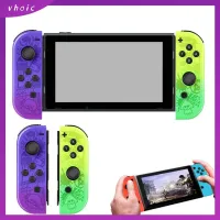 VHOIC 1Pair สีสันสดใส ตัวควบคุมสวิตช์จอย เอบีเอสเอบีเอส จอยแพดไร้สาย TURBO Joy CON แบบพกพาได้ ไจโร6แกน ตัวควบคุมจอยสติ๊ก อุปกรณ์เสริมเกม