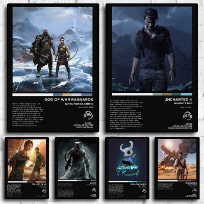 Last Of Us โปสเตอร์ Ellie God Of War Skyrim Uncharted ผ้าใบ Art Wall ภาพจิตรกรรมฝาผนัง Gaming Room Decor Nordic Hot เกมรายละเอียด