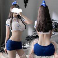 Miniskirt Chiffon Transparent Sex Stewardess Role-Playing Clothing Fashion Sexy Temptation Suit