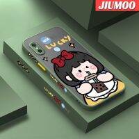 JIUMOO เคสสำหรับ Xiaomi Redmi Note 5 Note 5 Pro Note 5A Prime Case ลายการ์ตูนเด็กผู้หญิงชานมบางขอบสี่เหลี่ยมด้านข้างกันกระแทกดีไซน์ใหม่มีน้ำค้างแข็งโปร่งใสแข็งเคสมือถือคลุมทั้งหมดปลอกซิลิโคนเคสอ่อนป้องกันกล้อง