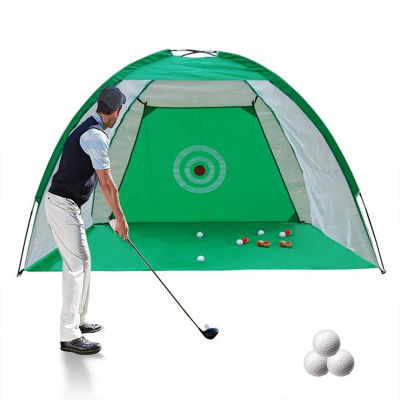 เต็นท์ซ้อมกอล์ฟ ชุดซ้อมไดร์ฟกอล์ฟ เต้นท์ซ้อมตีกอล์ฟ ตาข่ายซ้อมกอล์ฟ Tent Net ขนาดกว้าง 3x3 เมตร สูงประมาณ 2 เมตร มี สีเขียว จัดส่งฟรี